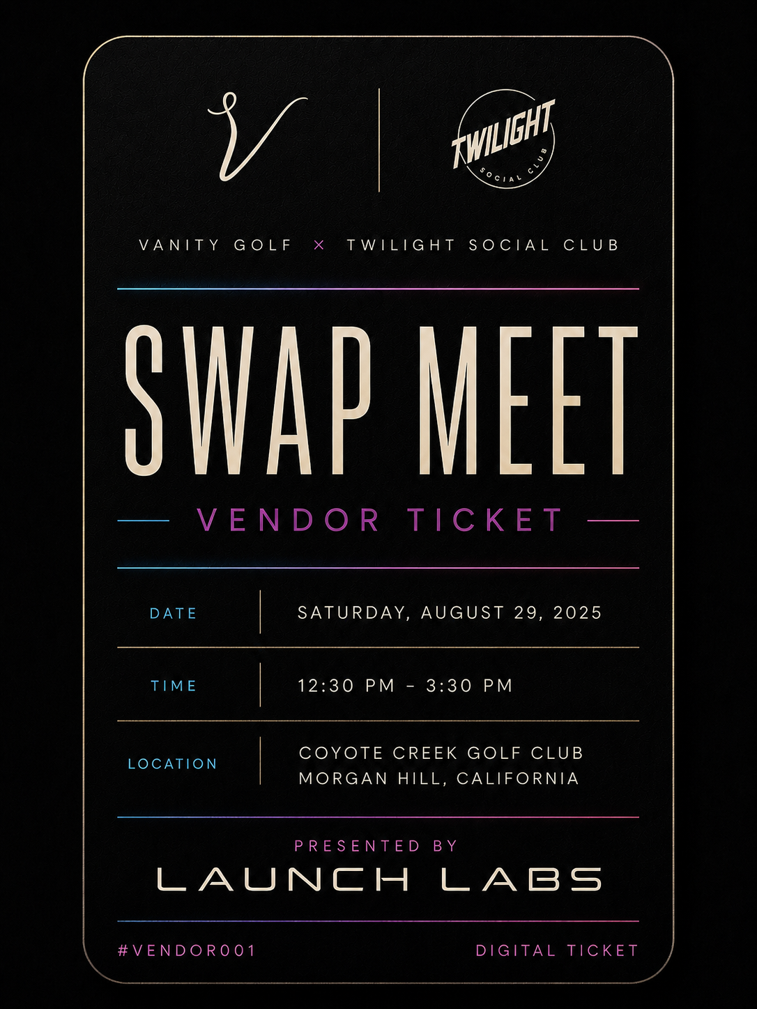 Swap Meet Vendor Ticket